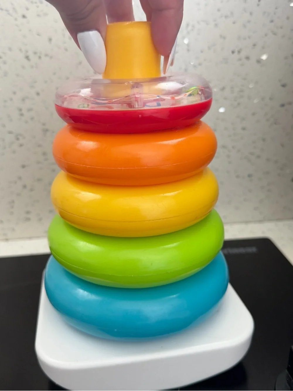 Fisher-Price Rainbow Ring Stacker Toy - Blue, Green, Yellow, Orange, Red